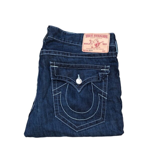 Vintage True Religion Jeans Size 38 RICKY Blue - Picture 2 of 5